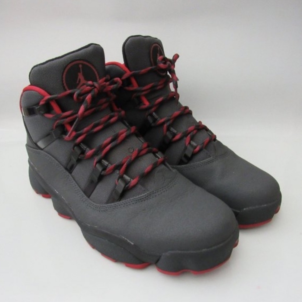 Nike Black and Red High-Top Athletic Shoes